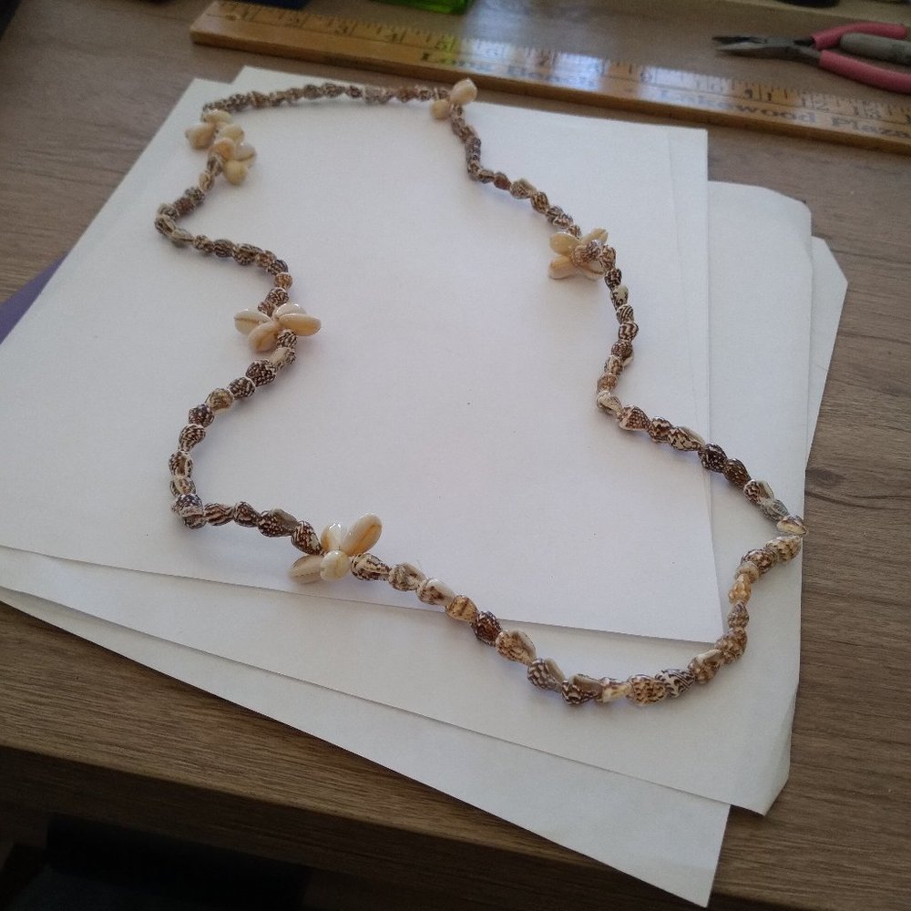 Coastal imported seashell handcrafted 36 inch island welcome necklace